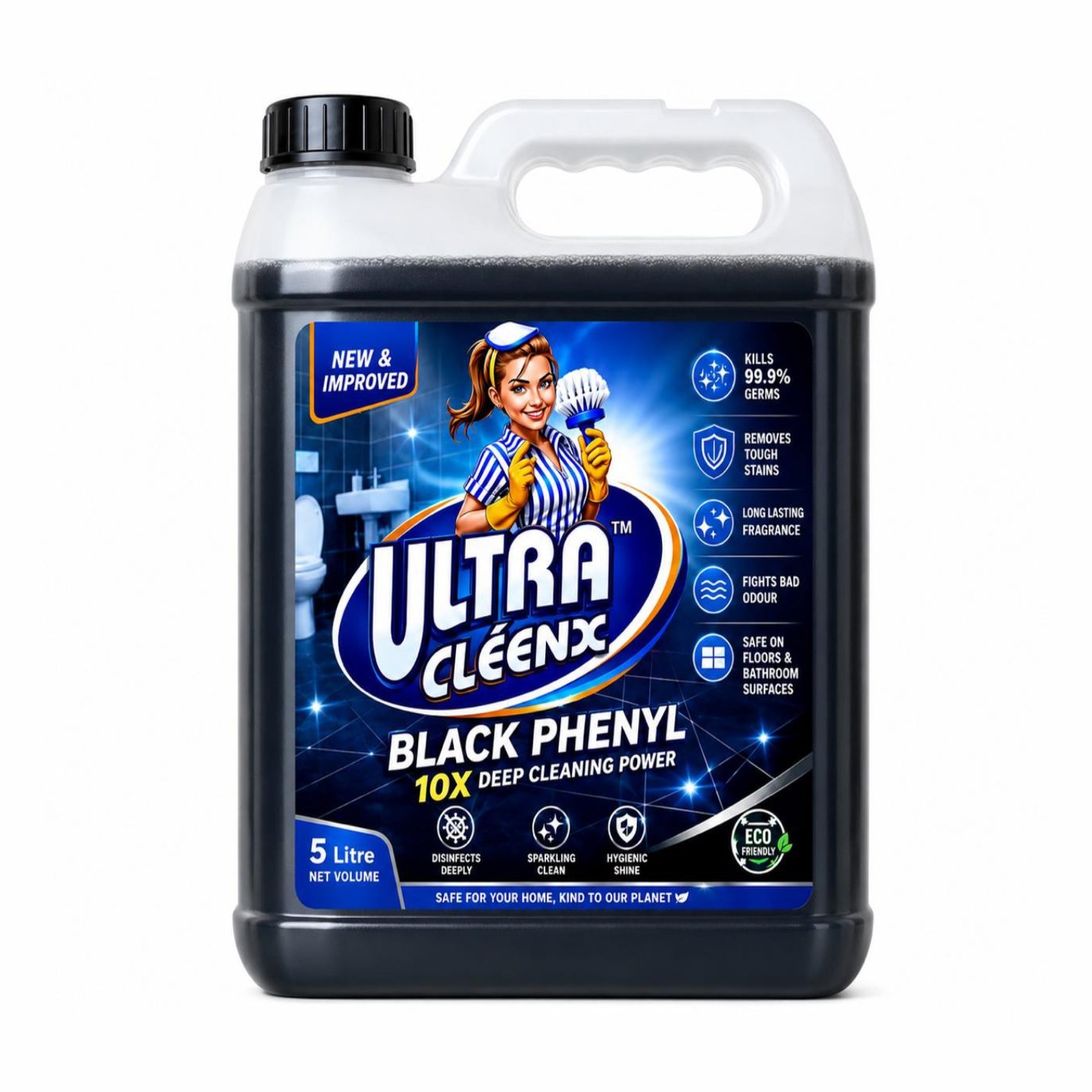 Ultra Cléenx Black Phenyl Floor Cleaner – 5 Litre